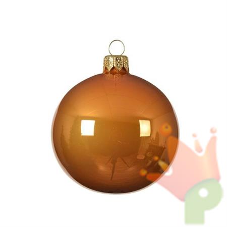 PALLINE DI NATALE AMBRA LUCIDO 6 CM CONFEZIONE 6 PZ