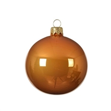 PALLINE DI NATALE AMBRA LUCIDO 8 CM CONFEZIONE 6 PZ