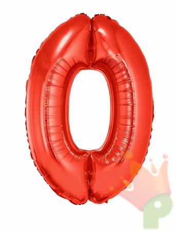 PALLONCINO 40INCH MYLAR NUMERO MAXI 0 ROSSO
