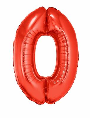 PALLONCINO 40INCH MYLAR NUMERO MAXI 0 ROSSO