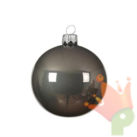 PALLINA PER ALBERO 8CM GRIGIO 6PZ