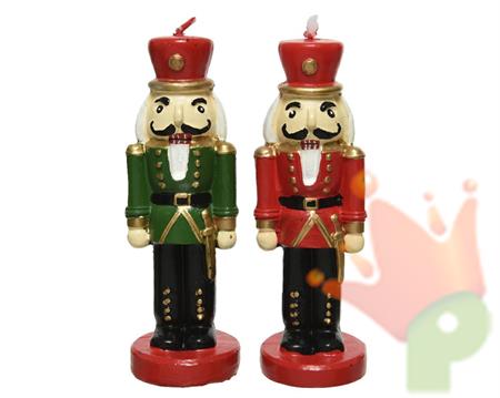 CANDELA SCHIACCIANOCI 14,7CM VERDE/ROSSO 1 PZ ASSORTITO