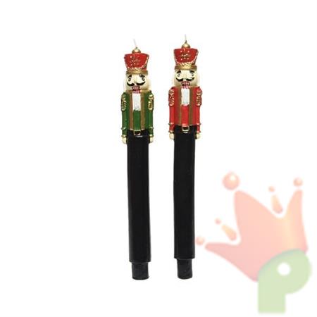 CANDELA SCHIACCIANOCI 26,4CM ROSSO/VERDE 2PZ
