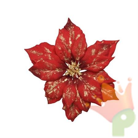 STELLA DI NATALE 5CM ROSSO/ORO