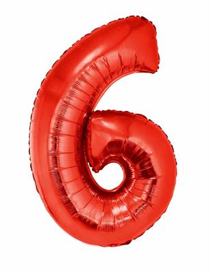 PALLONCINO 40INCH MYLAR NUMERO MAXI 4 ROSSO