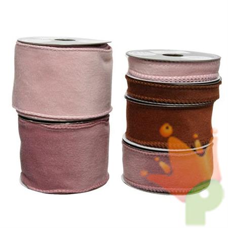 NASTRO IN VELLUTO 3MT CIPRIA/ROSA/MARRONE