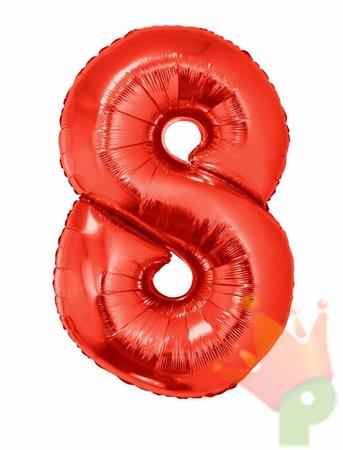PALLONCINO 40INCH MYLAR NUMERO MAXI 8 ROSSO