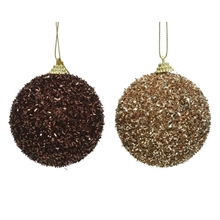 PALLINA PER ALBERO 8CM ORO/MARRONE GLITTER
