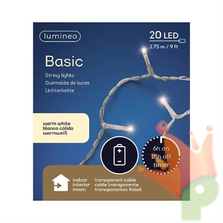 LUCI LED DA INTERNO 275CM 20LED LUCE CALDA