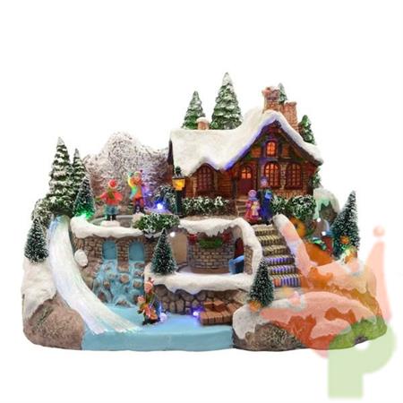 VILLAGGIO NATALIZIO 21CM CON LUCI LED MULTICOLOR N112