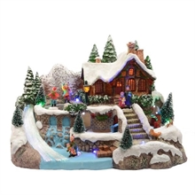 VILLAGGIO NATALIZIO 21CM CON LUCI LED MULTICOLOR N112