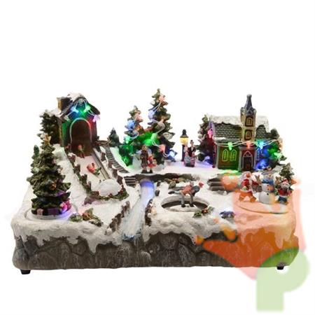 VILLAGGIO NATALIZIO CON LUCI 19CM 18 LED MULTICOLOR N111