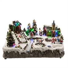 VILLAGGIO NATALIZIO CON LUCI 19CM 18 LED MULTICOLOR N111