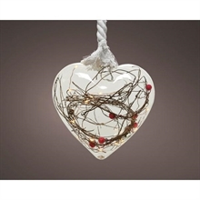 CUORE DA APPENDERE CON 15 LED LUCE BIANCO CALDO