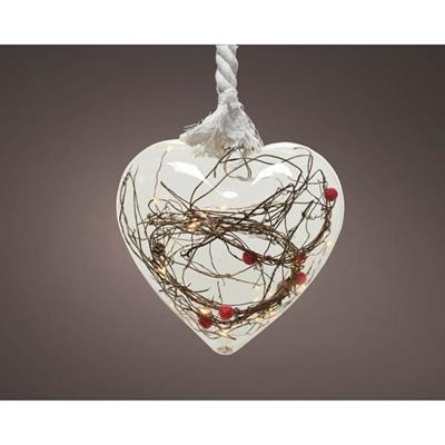 CUORE DA APPENDERE CON 15 LED LUCE BIANCO CALDO