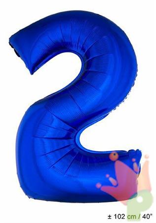 PALLONCINO 40INCH MYLAR NUMERO MAXI 2 BLU
