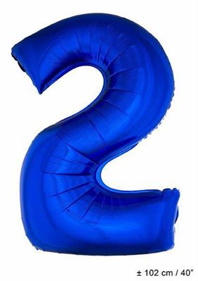 PALLONCINO 40INCH MYLAR NUMERO MAXI 2 BLU