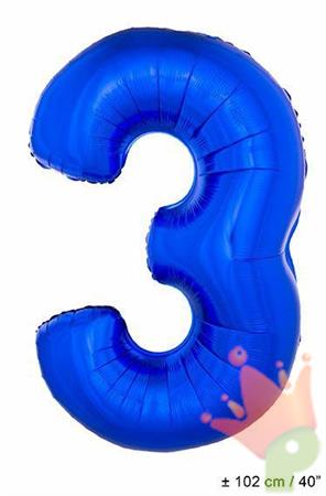 PALLONCINO 40INCH MYLAR NUMERO MAXI 3 BLU