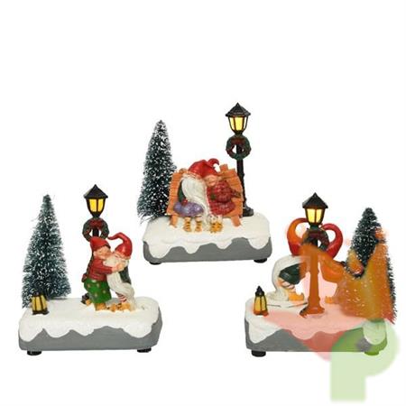 VILLAGGIO LED CON GNOMI 12CM