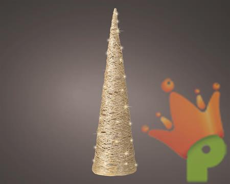 CONO IN CARTA 78CM CON 40 MICROLED BIANCO CALDO