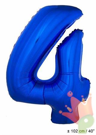 PALLONCINO 40INCH MYLAR NUMERO MAXI 4 BLU