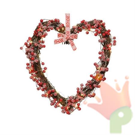 CUORE DA APPENDERE 36CM CON 40 LED LUCE CALDA
