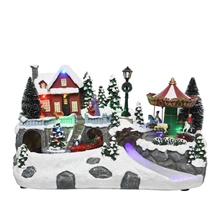 VILLAGGIO NATALIZIO 34CM CON LUCI LED MULTICOLOR N106