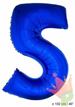 PALLONCINO 40INCH MYLAR NUMERO MAXI 5 BLU