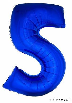 PALLONCINO 40INCH MYLAR NUMERO MAXI 5 BLU