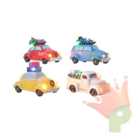 AUTO CON ALBERO DI NATALE 9,5CM LUCE MULTICOLOR