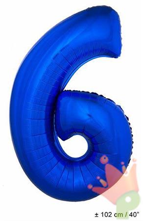 PALLONCINO 40INCH MYLAR NUMERO MAXI 6 BLU
