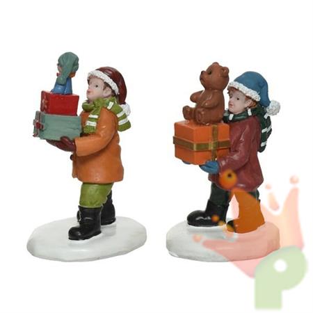BAMBINI CON PACCO REGALO 7CM 2PZ