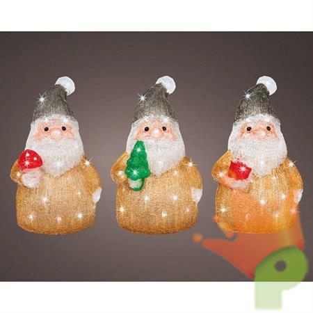 BABBO NATALE LUMINOSO 35CM 40 LED BIANCO FREDDO