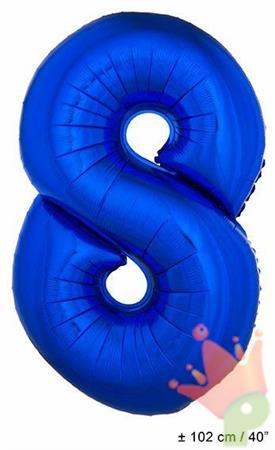 PALLONCINO 40INCH MYLAR NUMERO MAXI 8 BLU