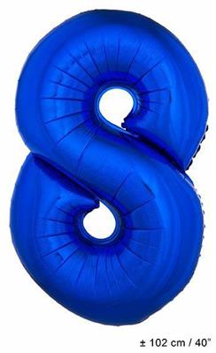 PALLONCINO 40INCH MYLAR NUMERO MAXI 8 BLU