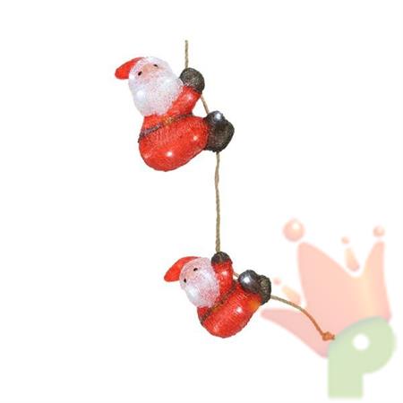 BABBO NATALE RAMPICANTE LUMINOSO 80CM 30 LED BIANCO FREDDO