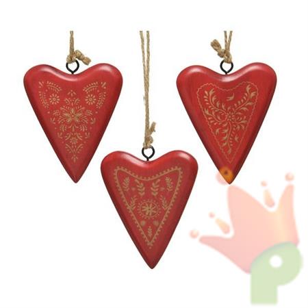 CUORE DA APPENDERE 9CM ROSSO