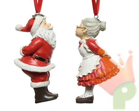 PENDENTE NATALIZIO BABBO E MAMMA NATALE 1 PZ ASSORTITO