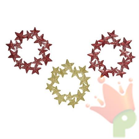 CORONCINA DI STELLE 14CM ROSSO/ORO