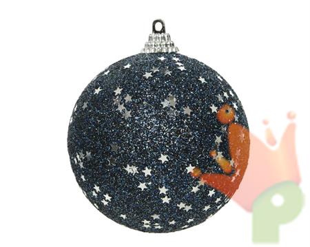 PALLINA DI NATALE IN FOAM BLU GLITTER 8 CM