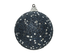 PALLINA DI NATALE IN FOAM BLU GLITTER 8 CM