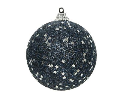 PALLINA DI NATALE IN FOAM BLU GLITTER 8 CM
