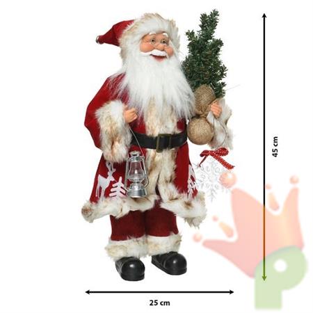 BABBO NATALE IN POLIESTERE 14X25X45CM ROSSO