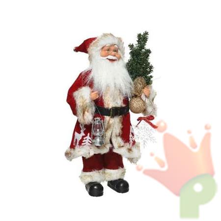 BABBO NATALE IN POLIESTERE 10X20X30CM ROSSO