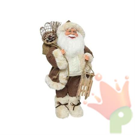 BABBO NATALE IN POLIESTERE 20X30X60CM MARRONE