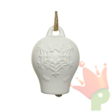 CAMPANA IN PORCELLANA 7,5X7,5X9,5CM BIANCO