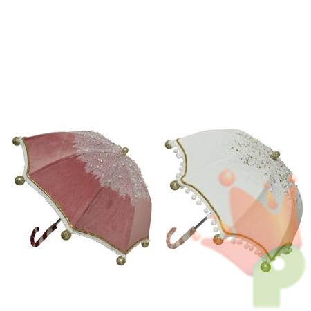 OMBRELLO 42X42 BIANCO/ROSA