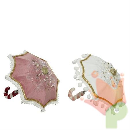 OMBRELLO 20X20CM BIANCO/ROSA