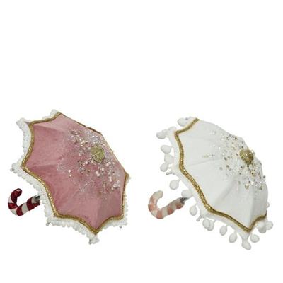 OMBRELLO 20X20CM BIANCO/ROSA