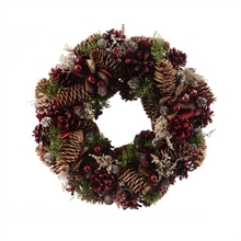 FUORI PORTA CON PIGNE 33CM ROSSO